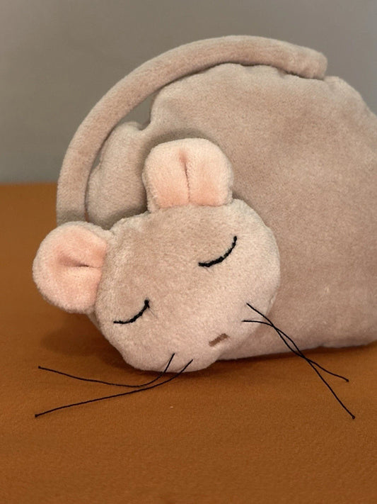Jellycat Barnyard Bap Dormouse Tiny Mini Sleeping Mouse Bean Plush Rare Retired