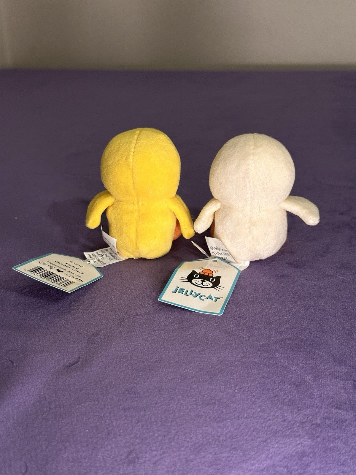 NUOVO Jellycat Cheeky Chicks nuovo con etichette coppia di pulcini gialli e panna Pasqua rari uccellini-