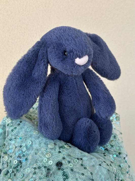 Jellycat Piccolo Timido Coniglietto Navy Blu Scuro Coniglio Morbido Peluche Coccoloso Giocattolo Ritirato-