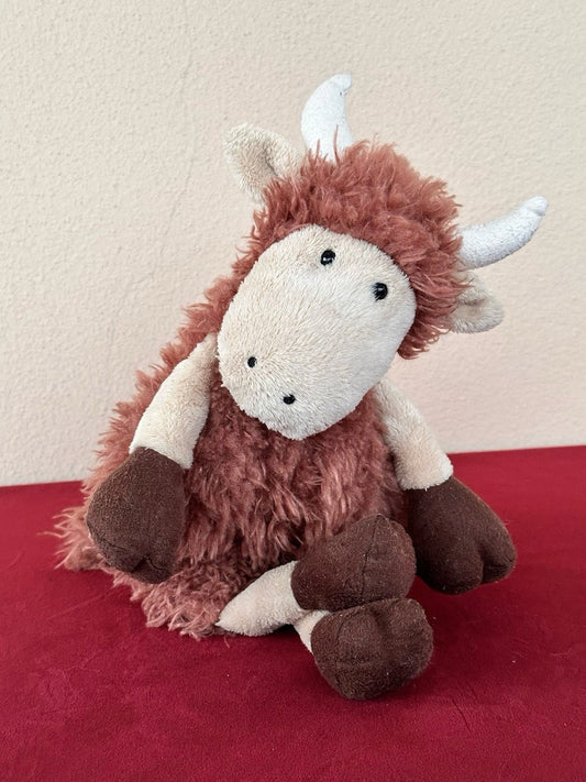 Jellycat Tiggalope Highland Cow Rare Retired Brown Long Soft Coat Plush cm.36