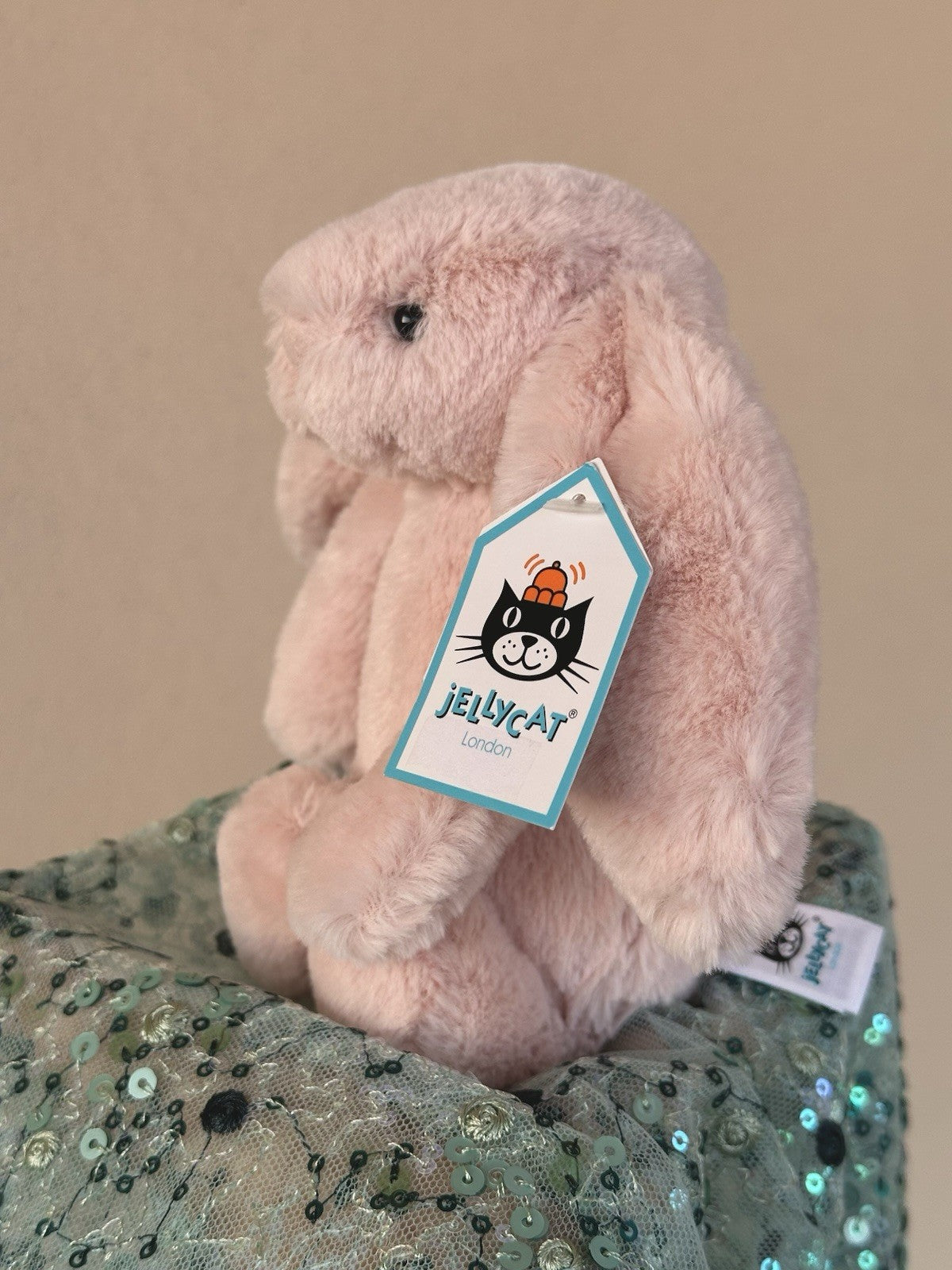 NUOVO Jellycat Small Bashful Blush Bunny Nuovo con etichette Ritirato Raro Coniglio Rosa Giocattolo Morbido-