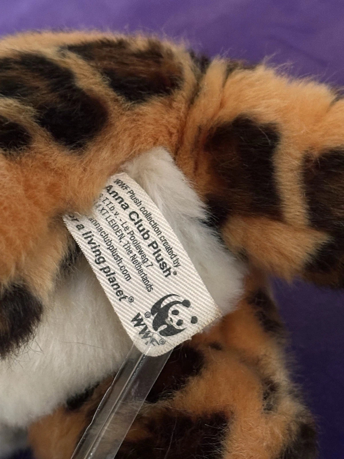 WWF Anna Club Plush Lying Down Leopard Rare Retired HTF Soft Toy Collectible