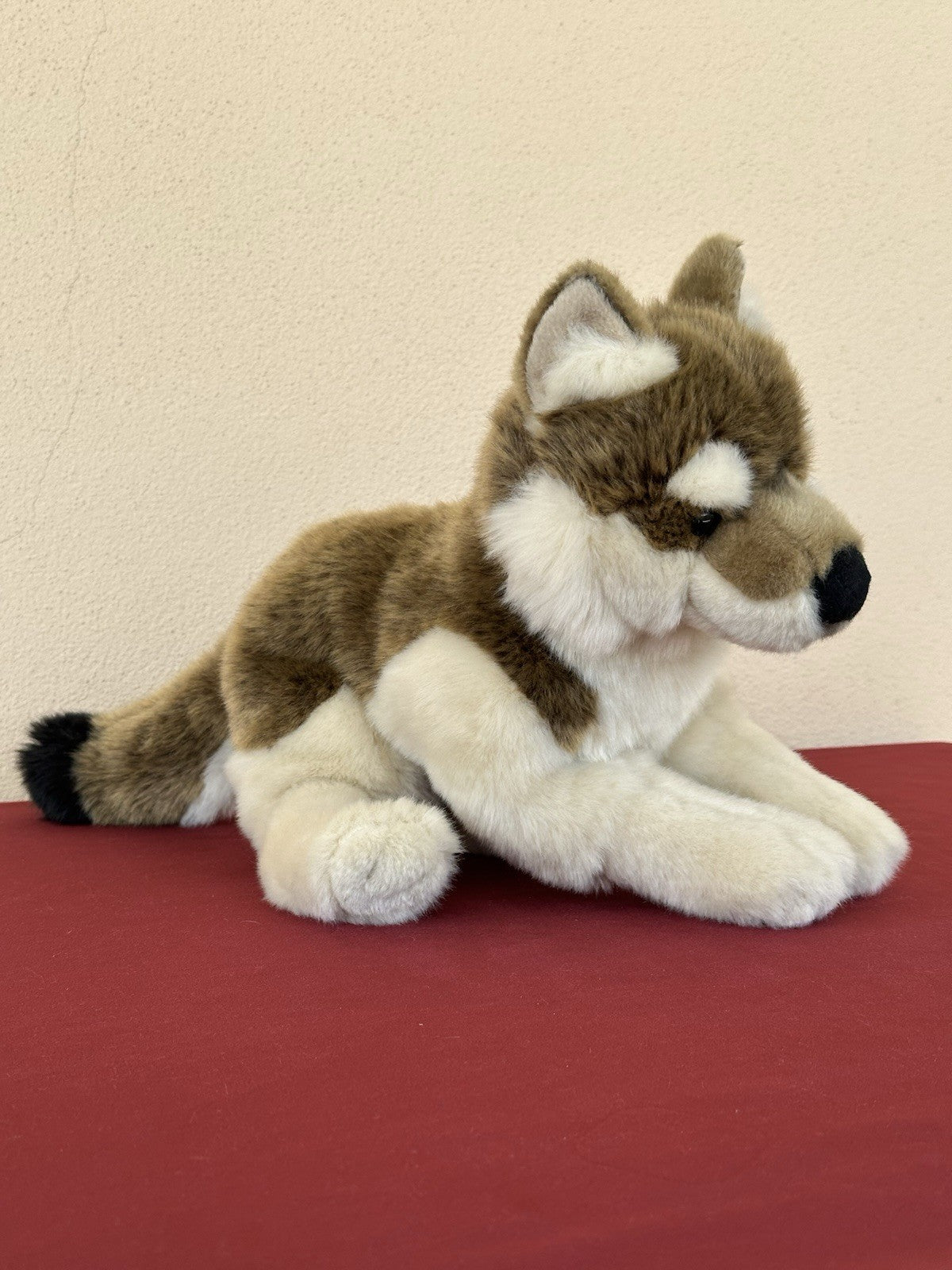 Lupo zingaro nuovo senza etichette animale selvatico bosco raro peluche giocattolo morbido ritirato made in France-