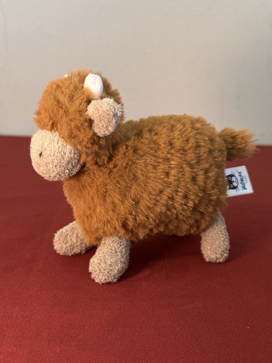 Peluche Jellycat Farm Friends Highland Cow nuovo senza etichette peluche giocattolo morbido vitello-