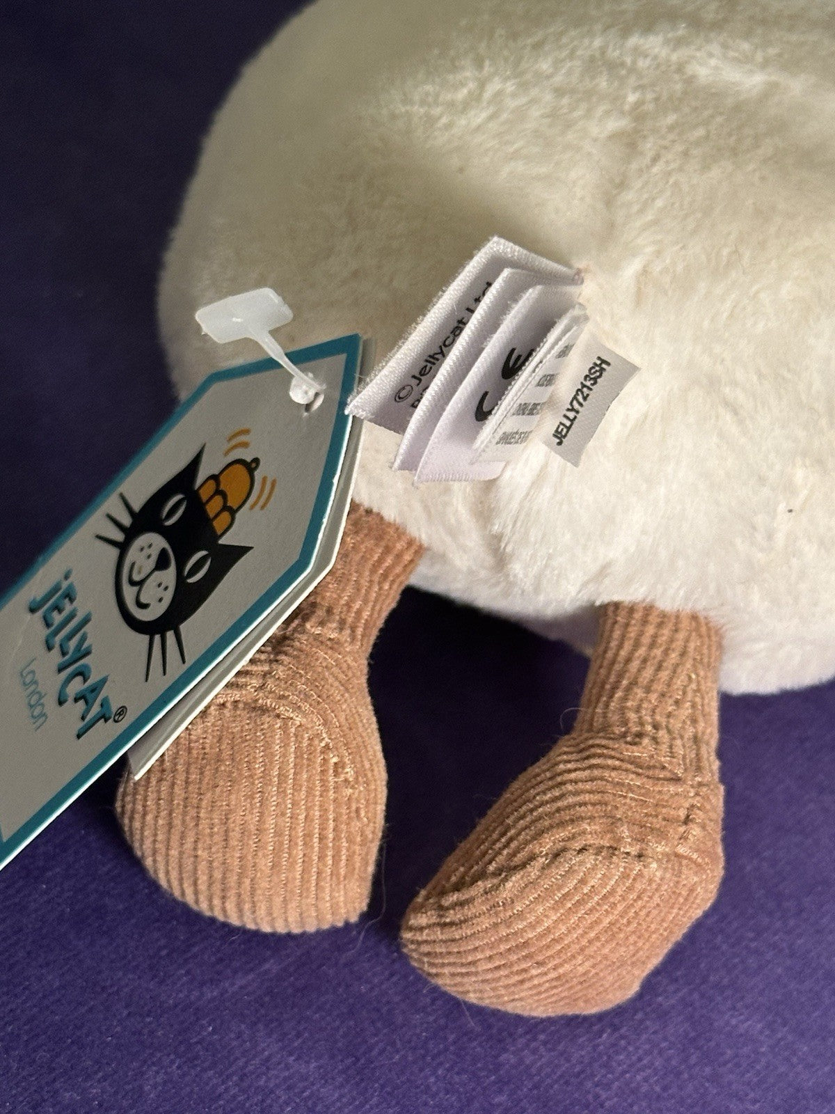 NUOVO Jellycat Amuseable Sorry uovo bollito nuovo con etichette ritirato raro cibo uova tristi peluche-