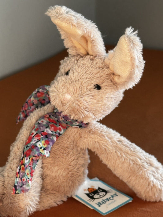 NUOVO Jellycat Chi Chi Bunny Nuovo con etichette con sciarpa giocattolo morbido piumone peluche bambino-