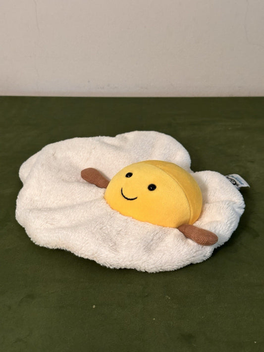 Peluche giocattolo morbido Jellycat divertente uovo fritto nuovo senza etichette raro ritirato da collezione-