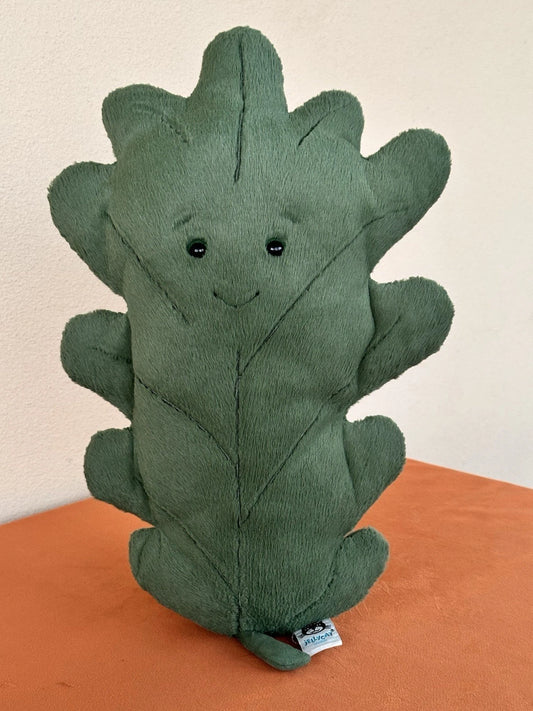 Jellycat Woodland Oak Leaf Large Green Leave Rare Retired Soft Toy Plush