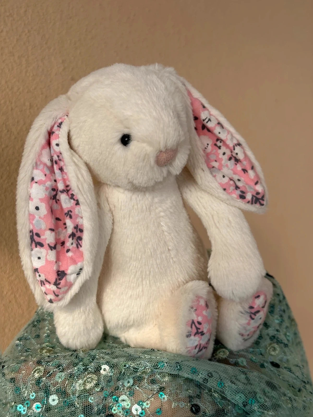 Jellycat small Cream Cherry Blossom Bunny - 5