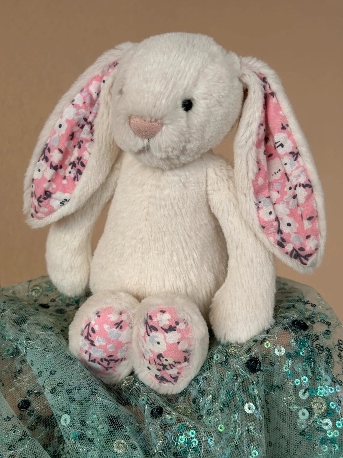 Jellycat small Cream Cherry Blossom Bunny - 3