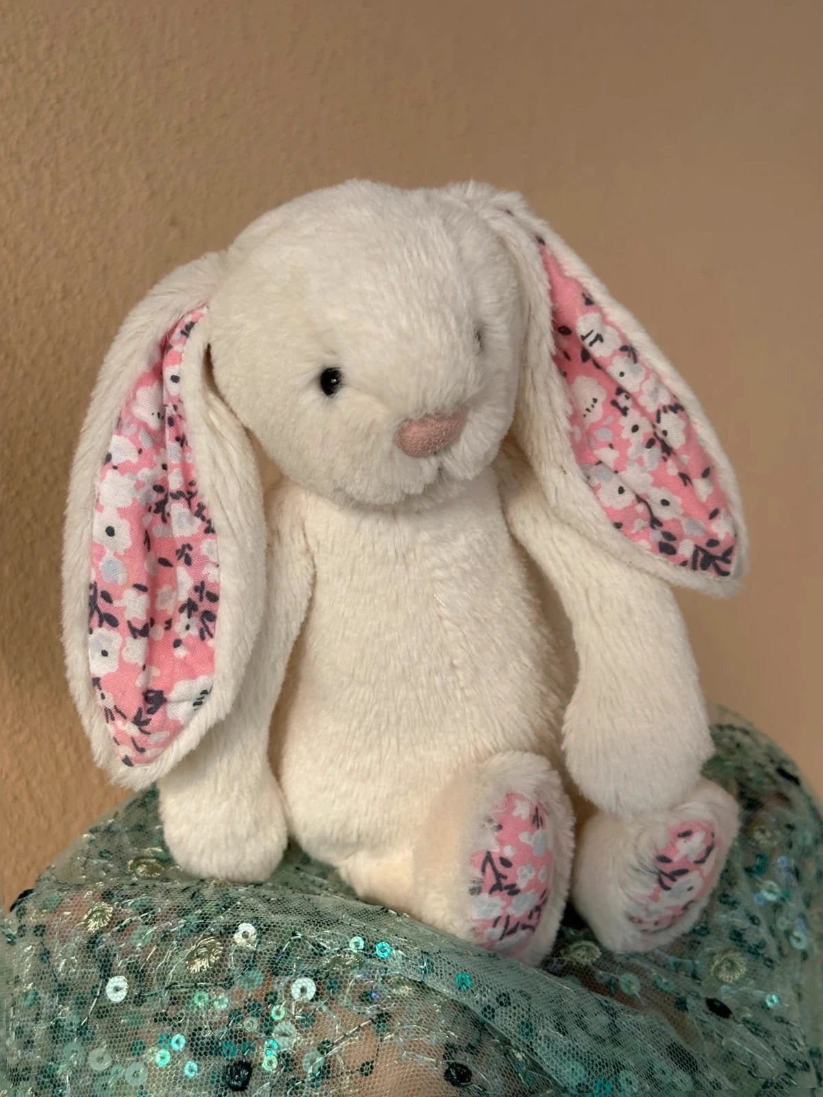 Jellycat small Cream Cherry Blossom Bunny - 2