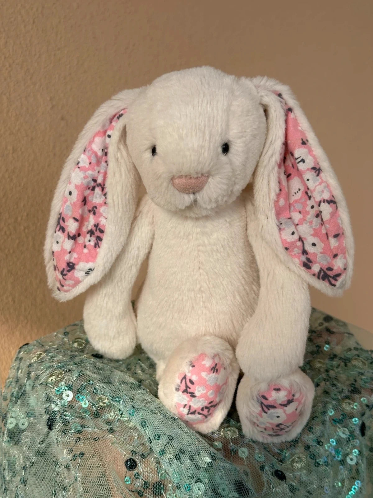 Jellycat small Cream Cherry Blossom Bunny - 4