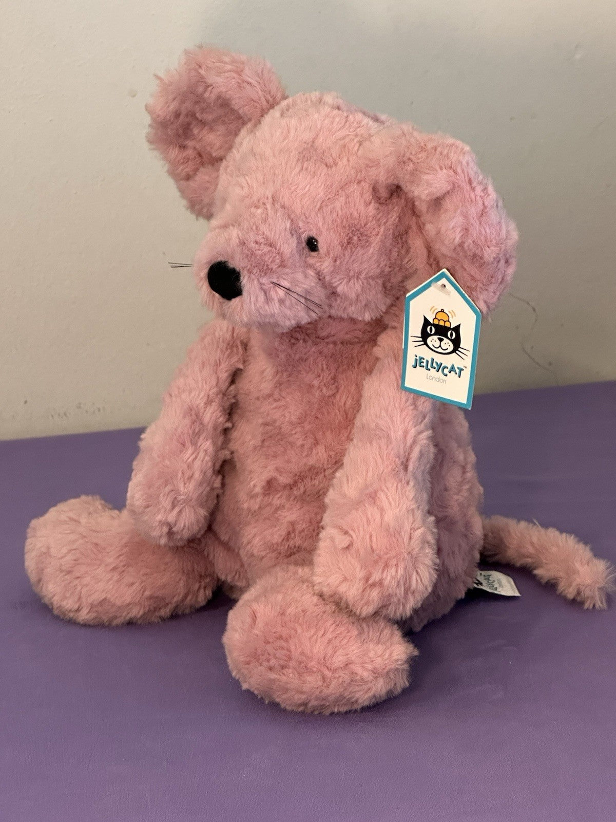 NUOVO Jellycat Charmed Marcella Mouse nuovo con etichette rosa polvere testurizzato topi morbidi ritirato-