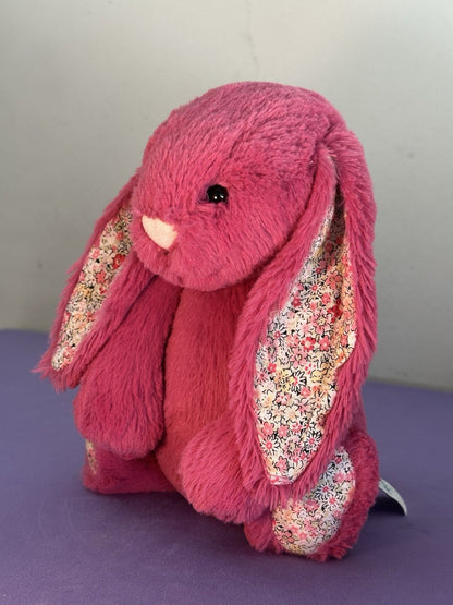 Peluche Jellycat Medium Bashful Rose Blossom coniglietto rosa raro ritirato 12"-