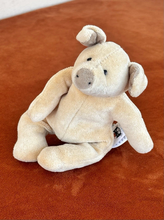 Jellycat Squidgikins Maiale Beige Rosa Mini Maiale 14 cm 1999 Vintage