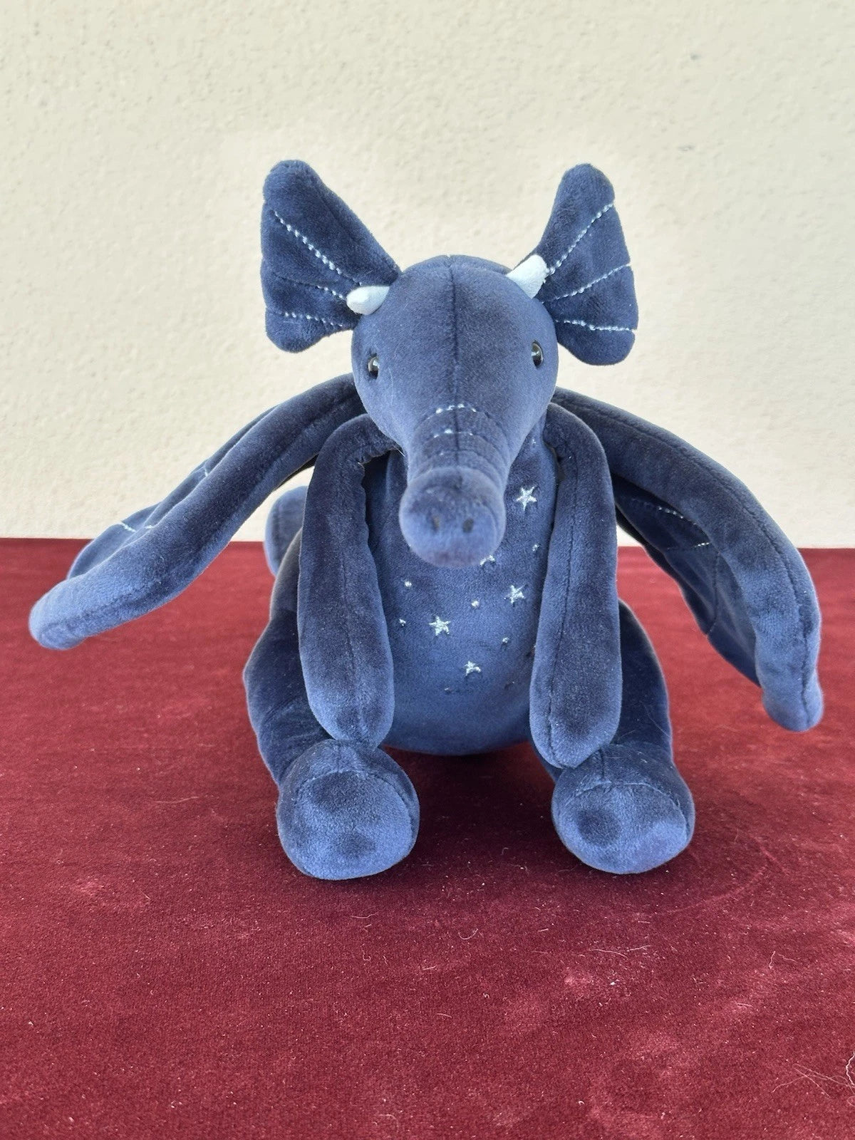 Jellycat Moonlight Dragon raro drago vellutato blu navy in pensione giocattolo morbido peluche