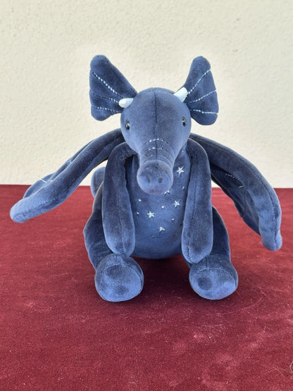Jellycat Moonlight Dragon raro drago vellutato blu navy in pensione giocattolo morbido peluche
