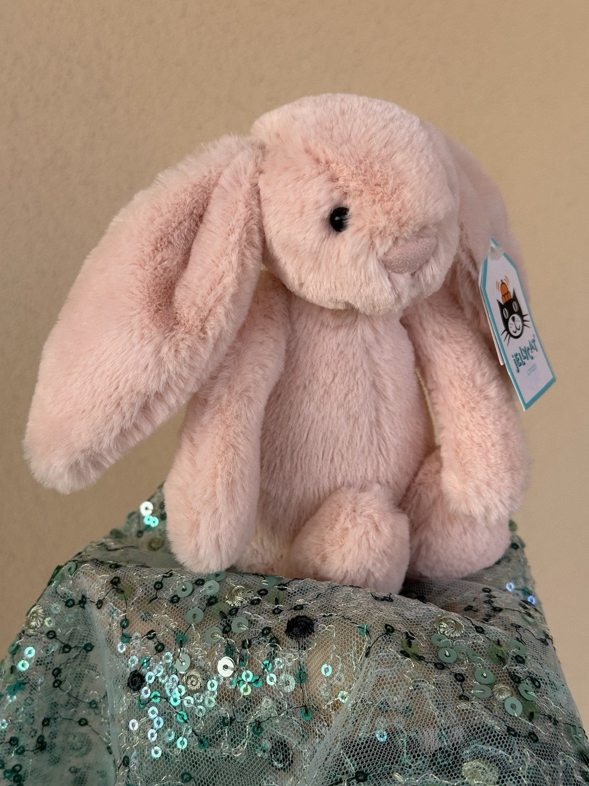 NUOVO Jellycat Small Bashful Blush Bunny Nuovo con etichette Ritirato Raro Coniglio Rosa Giocattolo Morbido-