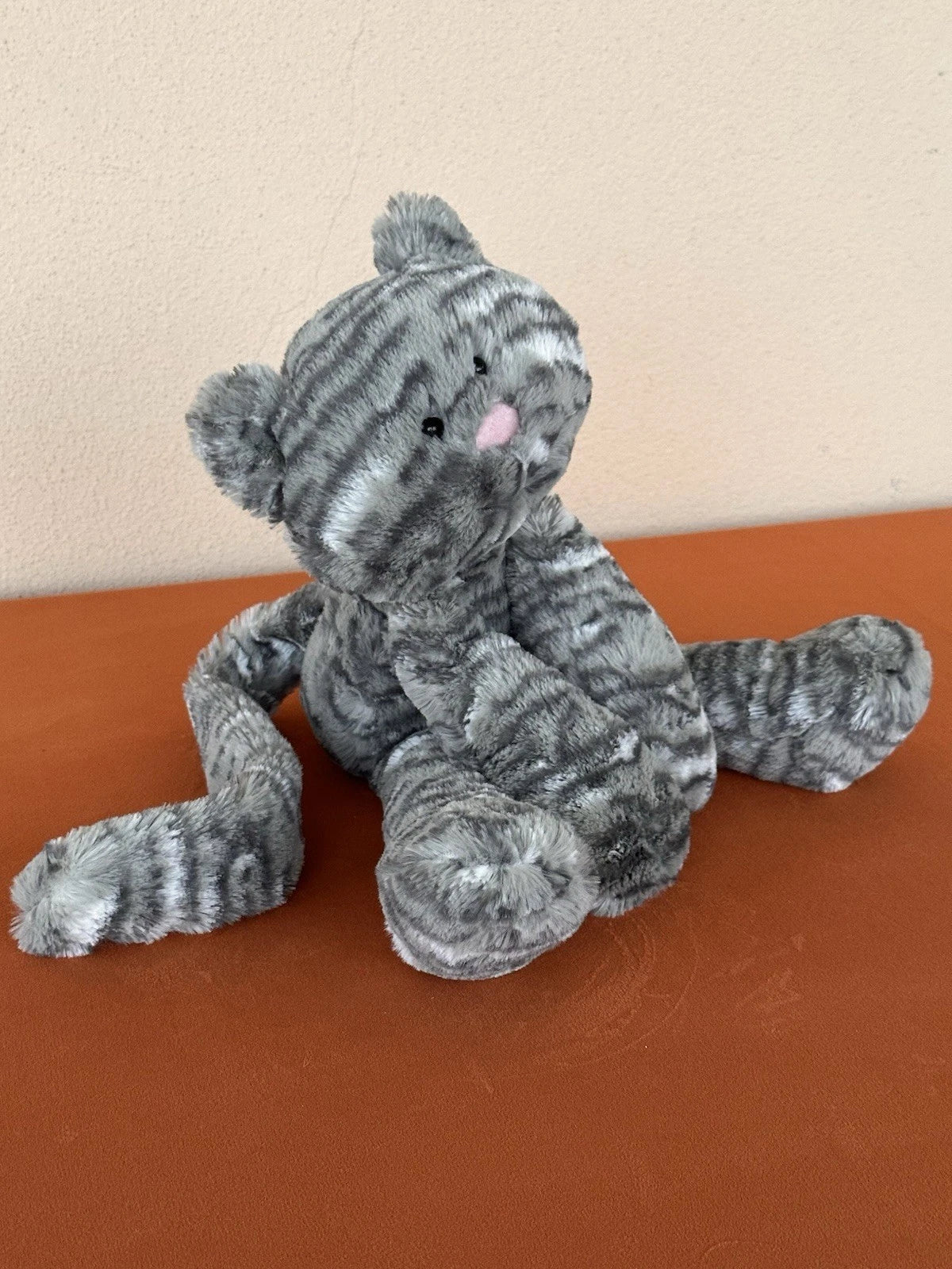 Peluche Jellycat Merryday grigio gatto tabby in pensione raro argento tabby gattino gattino