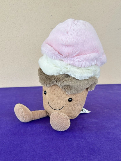 Jellycat Gelato Napoletano Divertente Misura Media 30cm Raro Giocattolo Morbido Ritirato
