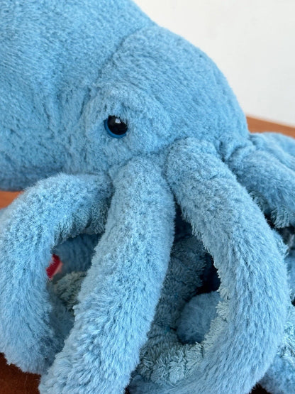 Peluche Jellycat Little Sol Calamaro Piccolo Calamaro Blu Giocattolo Morbido Ritirato Raro Occhi Blu