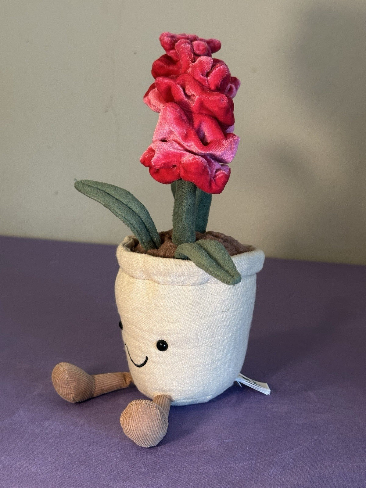 Pianta di giacinto Jellycat divertente nuova senza etichette ritirata rara giocattolo morbido fiori rosa caldo-