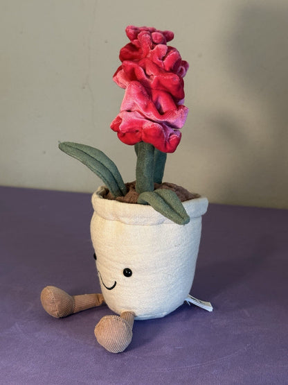 Pianta di giacinto Jellycat divertente nuova senza etichette ritirata rara giocattolo morbido fiori rosa caldo-
