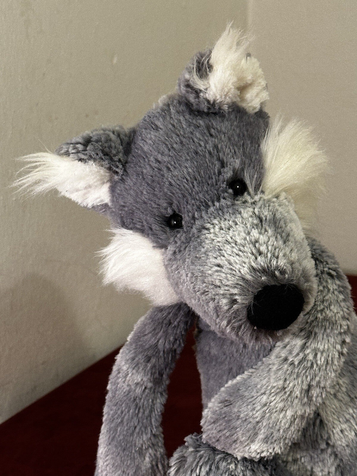 Peluche Jellycat Salice Lupo Grigio Marmo Peluche Peloso Giocattolo Morbido 11" Teddy Ritirato 2016-