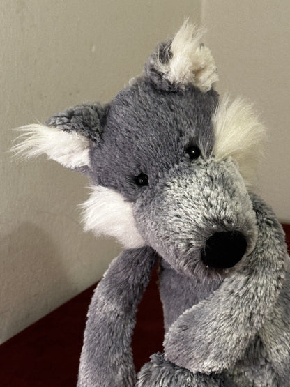 Peluche Jellycat Salice Lupo Grigio Marmo Peluche Peloso Giocattolo Morbido 11" Teddy Ritirato 2016-