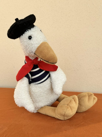 Peluche uccellino giocattolo morbido anatra vestita francese Jellycat Gaston Goose raro pensionato