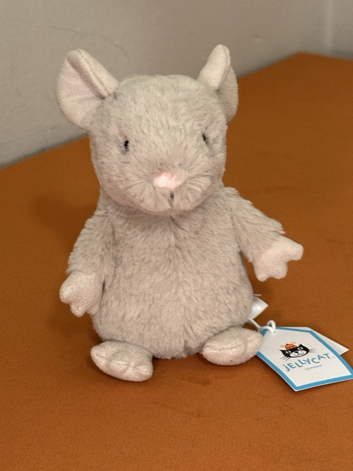 NUOVO Jellycat Nippit Mouse Nuovo con etichette Difficile da Trovare Ultra Raro Beige Topi Ritirato Peluche-