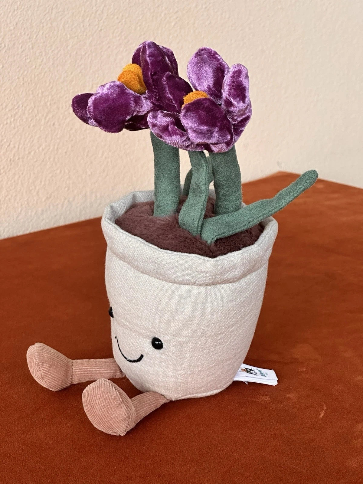 Jellycat Amuseables Crocus BNWOT Plant In Pot Rare Retired Purple Flowers Plush