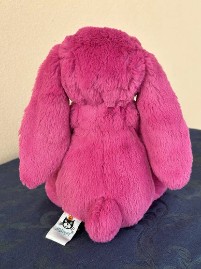 Jellycat Medium Bashful Rose Blossom Bunny Rare Retired Hot Pink Rabbit Plush