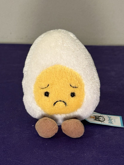 NUOVO Jellycat Amuseable Sorry uovo bollito nuovo con etichette ritirato raro cibo uova tristi peluche-