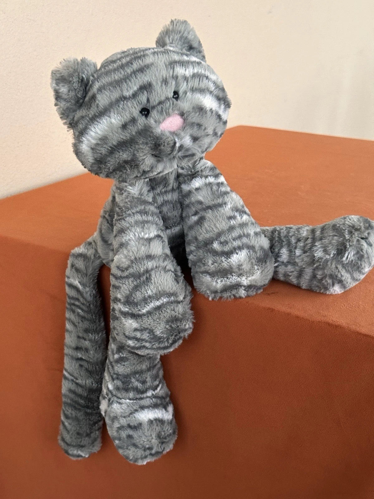 Peluche Jellycat Merryday grigio gatto tabby in pensione raro argento tabby gattino gattino