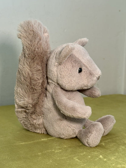 NUOVO Jellycat Willow Scoiattolo Nuovo con etichette Marrone Coda Cespugliosa Carino Ritirato Giocattolo Morbido W4SQ-