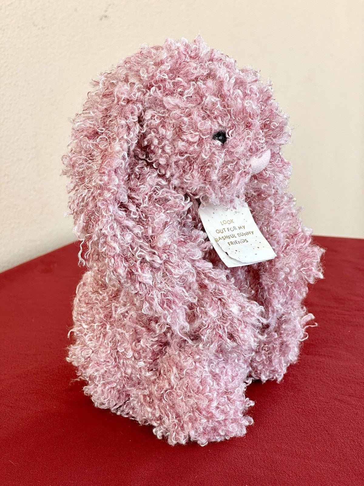 Jellycat Edizione Speciale Bashful Imogen Bunny Nuovo con etichette Coniglio Rosa Polvere Riccia HTF-