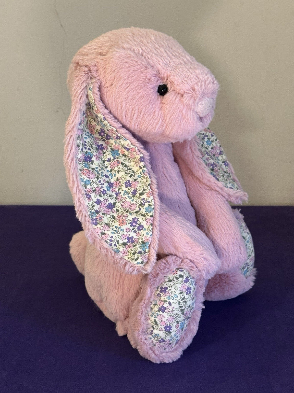 Jellycat Coniglietto Grande Timido Fiori di Tulipano Coniglio Rosa in Pensione con Fiori cm.36-