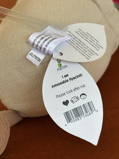 NUOVA pianta di giacinto Jellycat divertente nuova con etichette ritirata rara fiori rosa caldo peluche-
