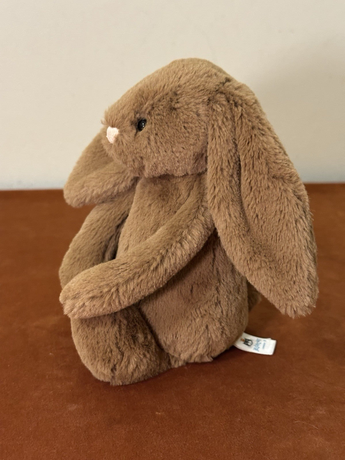 Jellycat piccolo coniglietto noce moscata nuovo senza etichette marrone caldo cioccolato noci coniglio raro ritirato-