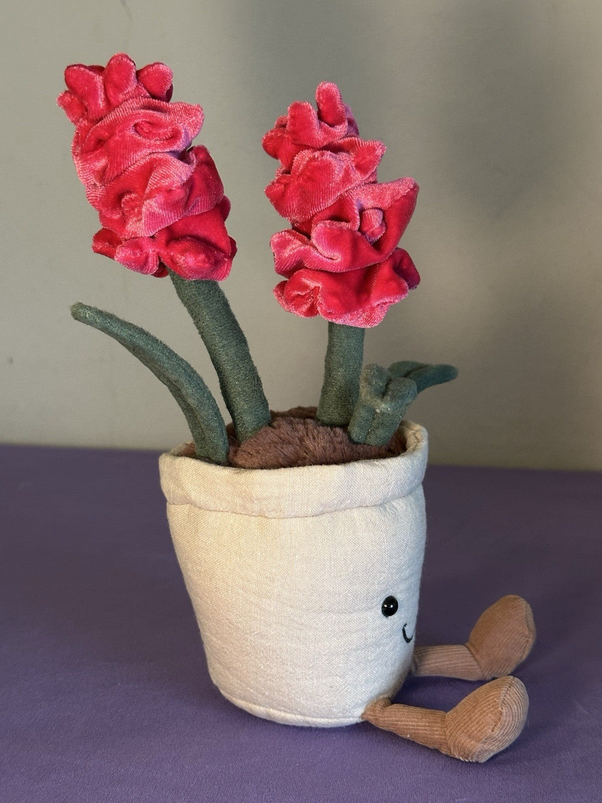Pianta di giacinto Jellycat divertente nuova senza etichette ritirata rara giocattolo morbido fiori rosa caldo-