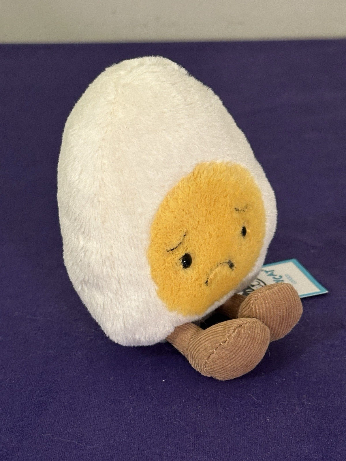NUOVO Jellycat Amuseable Sorry uovo bollito nuovo con etichette ritirato raro cibo uova tristi peluche-