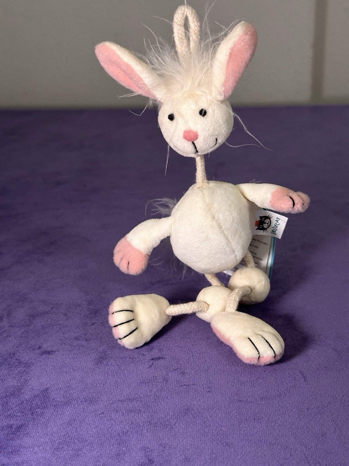 NUOVO Jellycat Wobbly Bobbly Bunny nuovo con etichette vintage rosa crema coniglio raro ritirato-
