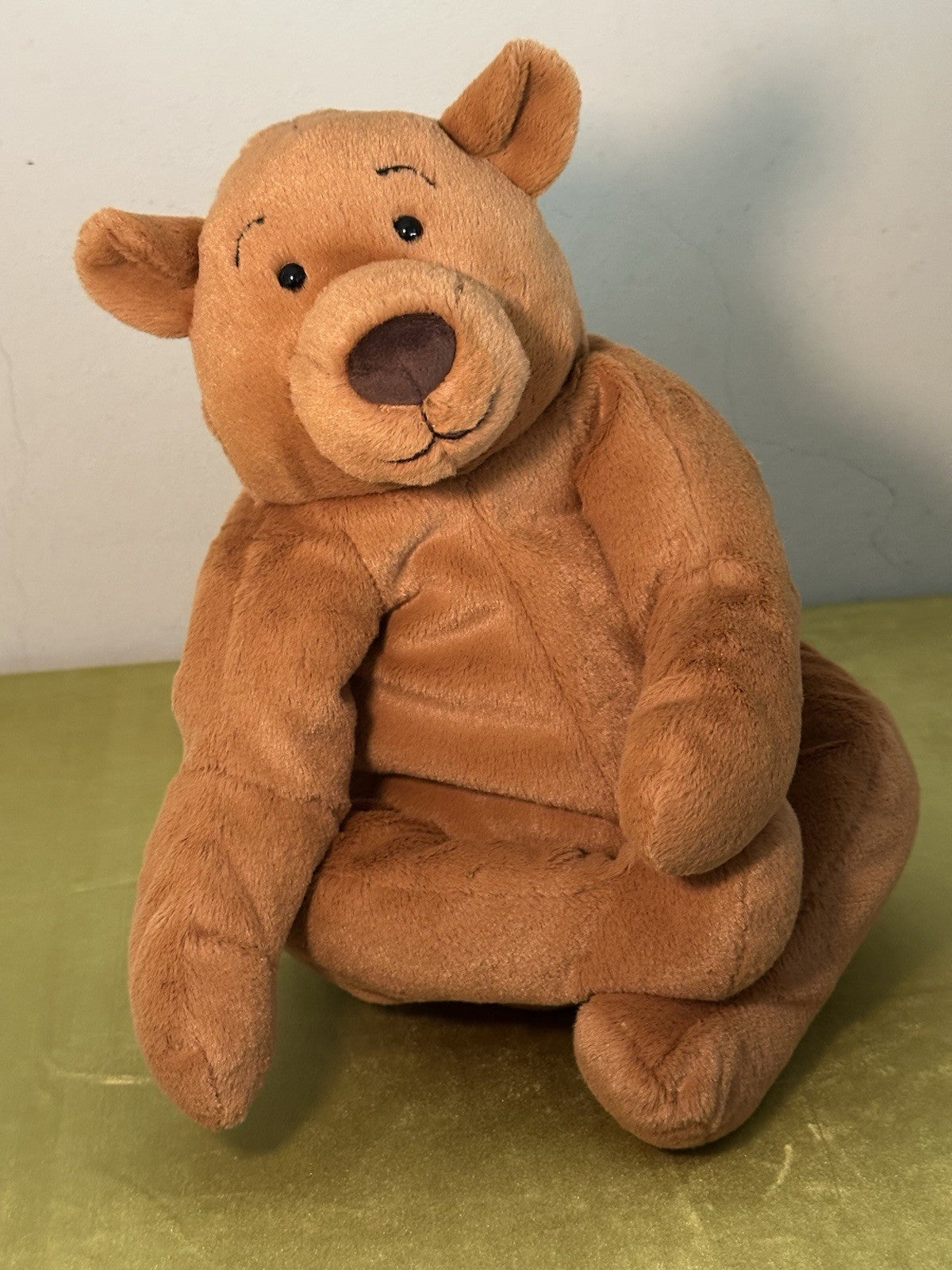 NUOVO Jellycat Rumpletum Bear Nuovo con etichette Marrone Scamosciato Orso Giocattolo Morbido Beanie Ritirato 14"-