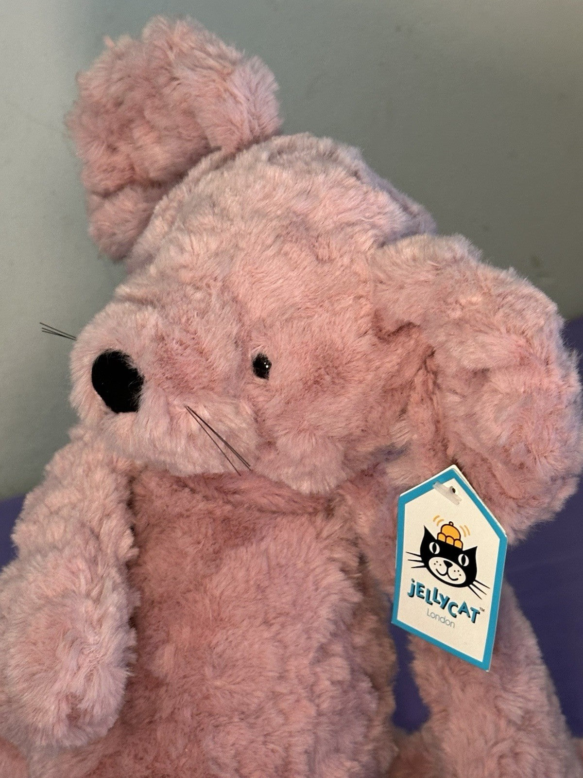 NUOVO Jellycat Charmed Marcella Mouse nuovo con etichette rosa polvere testurizzato topi morbidi ritirato-