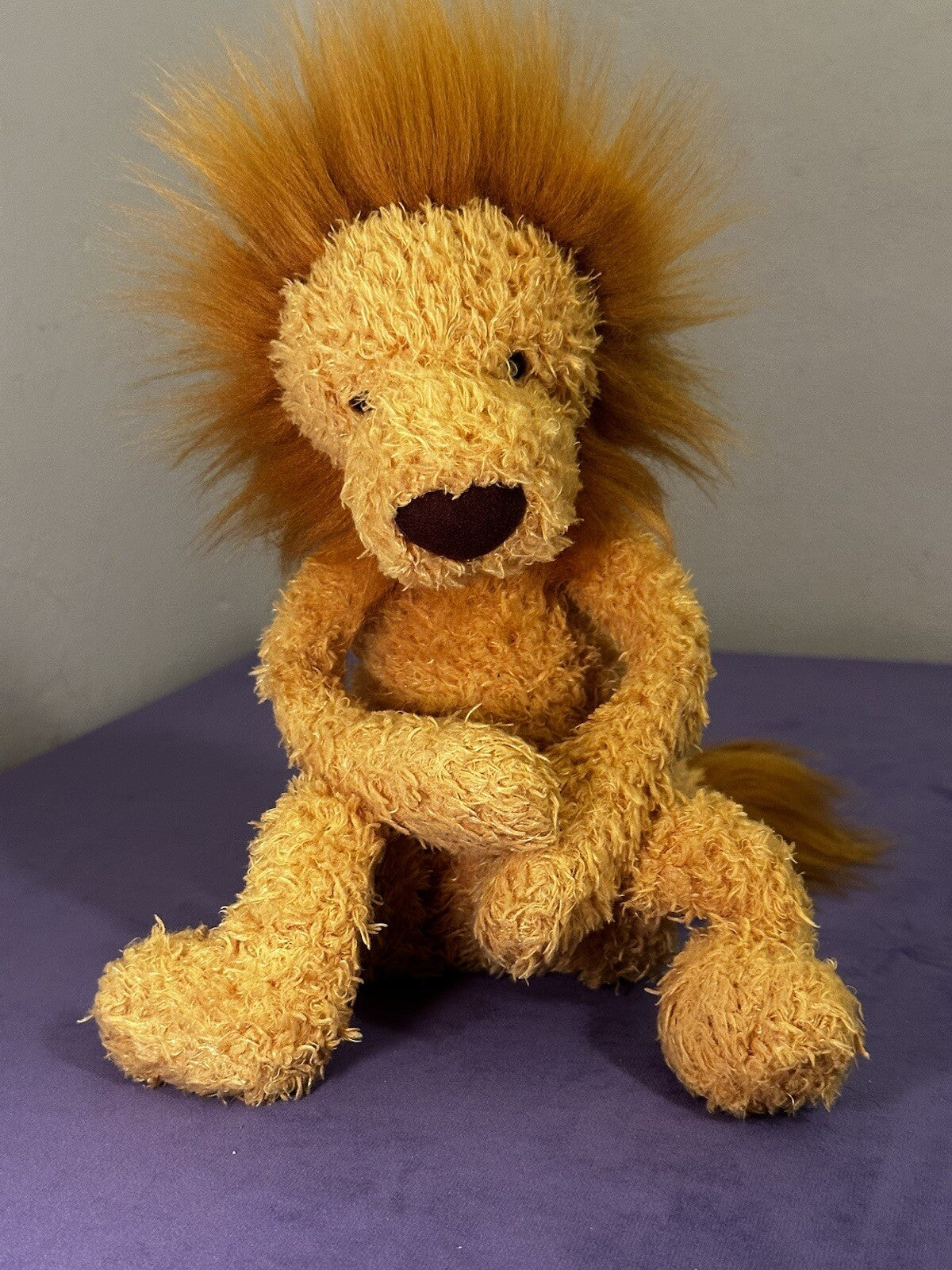 Peluche Jellycat Wild Thing Lion gambe lunghe fagiolo coccoloso morbido raro ritirato-