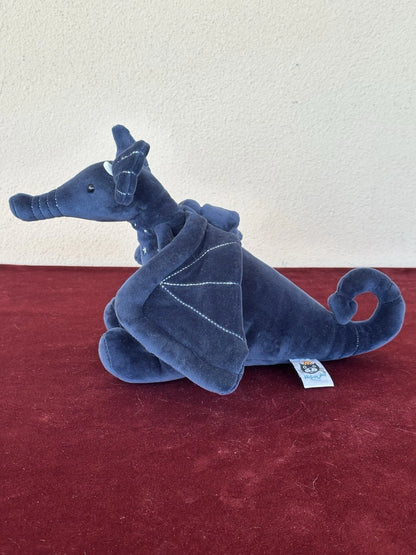 Jellycat Moonlight Dragon raro drago vellutato blu navy in pensione giocattolo morbido peluche