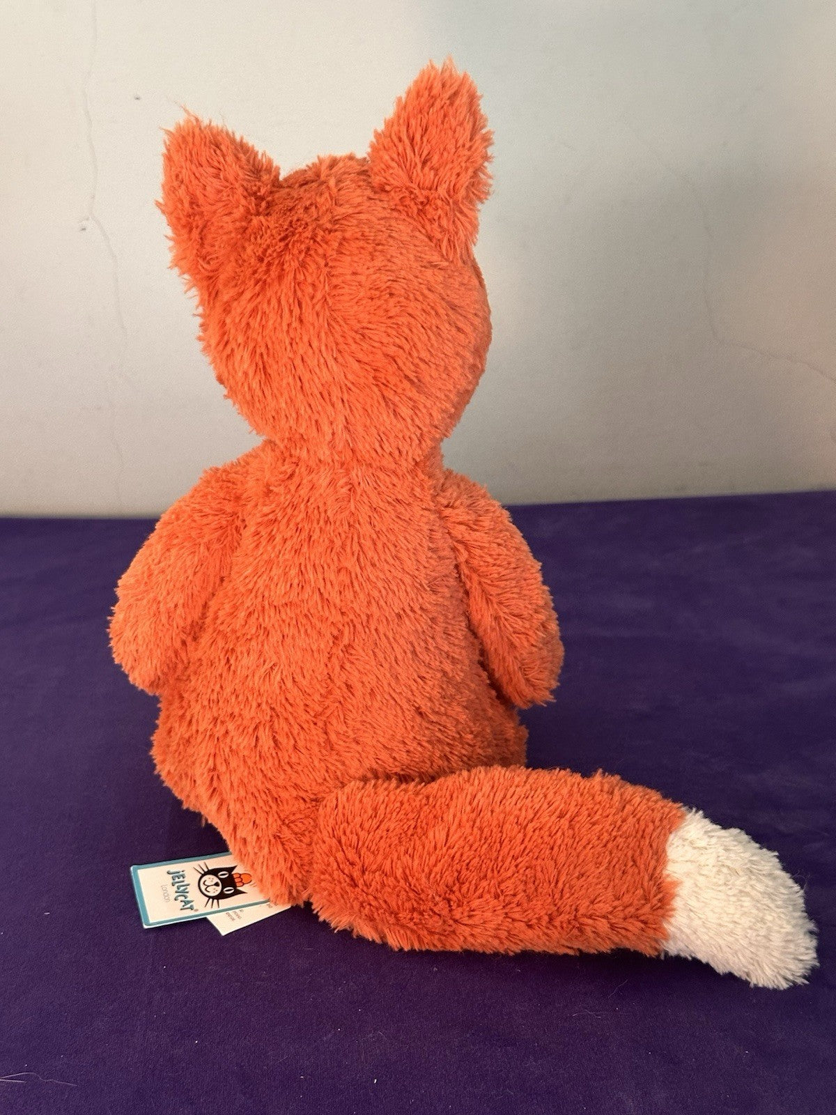 NUOVO Jellycat Cushy Fox NUOVO CON ETICHETTE Vivid Orange Fox peluche giocattolo morbido ritirato medio 12"-