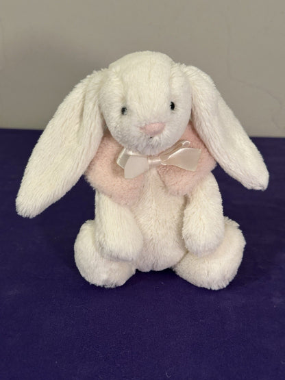 Peluche coniglio invernale Jellycat Bashful crema coniglietto neve pensionato raro bianco e rosa-