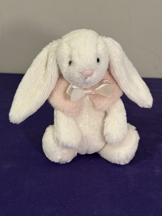 Peluche coniglio invernale Jellycat Bashful crema coniglietto neve pensionato raro bianco e rosa-